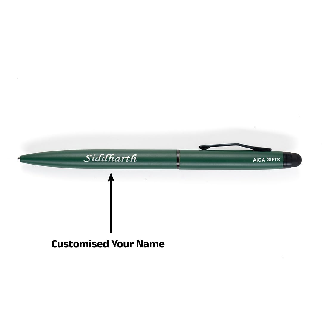 AICA Gifts Personalized Pens with Name Engraved (Black) Roller Ball Pen