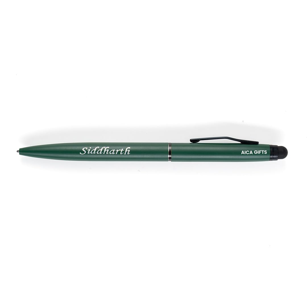 AICA Gifts Personalized Pens with Name Engraved (Black) Roller Ball Pen