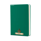 AICA Personalized Name & Charm Leather Notebook Diary -A5 Size, 180 Ruled Pages All