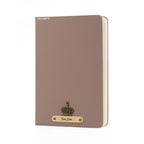 AICA Personalized Name & Charm Leather Notebook Diary -A5 Size, 180 Ruled Pages All