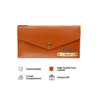 AICA Personalised Name & Charm Leather Wallet Gift for Women (TanBrown) | Customise Wallet Gifts for Women