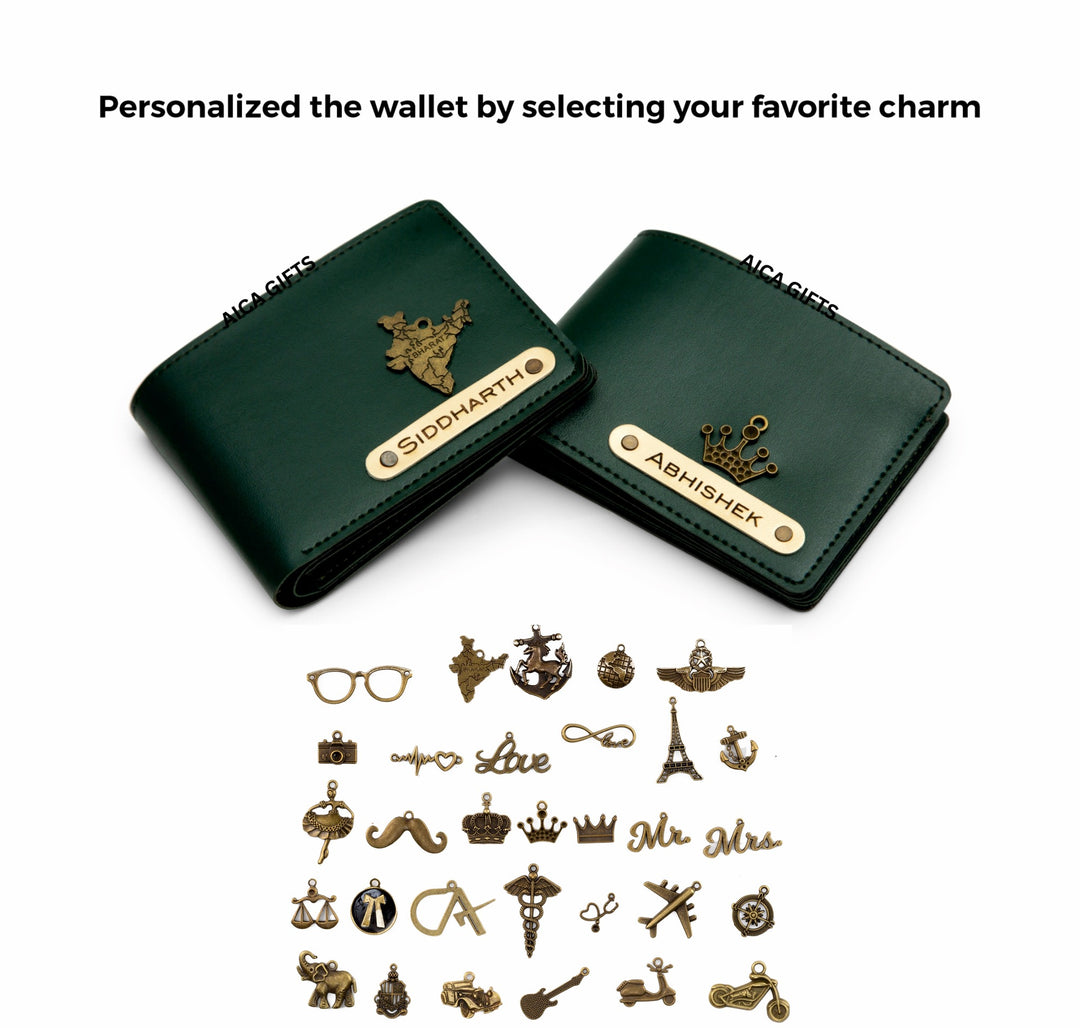Personalised Mens Wallet (DarkGreen)