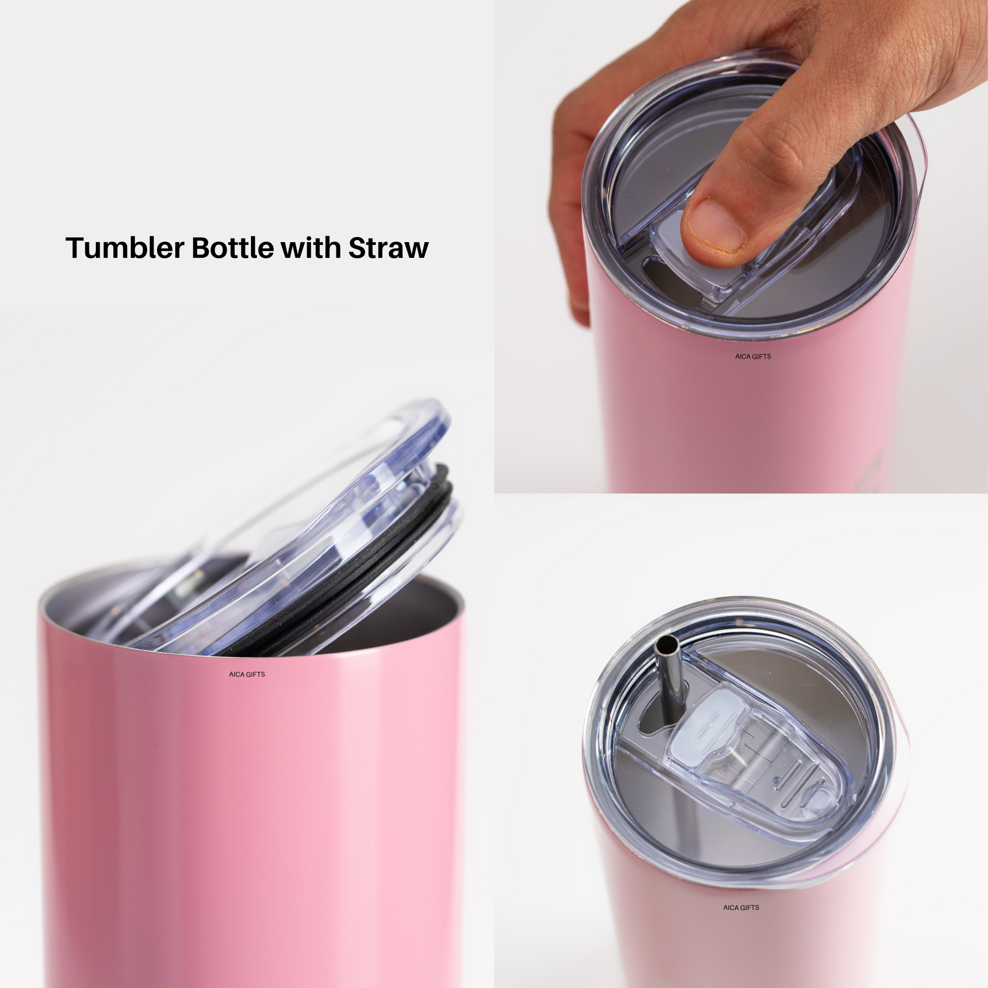 Personalized Sipper Tumbler -BabyPink