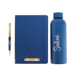 Load image into Gallery viewer, Personalized Diary Pen &amp; Bottle – 3pcsGift Set (Navy Blue)
