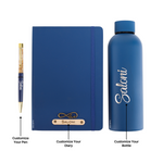 Load image into Gallery viewer, Personalized Diary Pen &amp; Bottle – 3pcsGift Set (Navy Blue)
