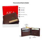 AICA Personalized Name Leather Men's Rakhi Combo for Brother ( Dark Brown )