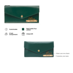 Aica Personalized Name & Charm Leather Women's Combo & Candle Giftset (Dark Green)
