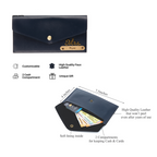 Aica Personalized Name & Charm Leather Women's Combo & Candle Giftset (Navy Blue)