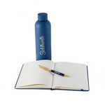 Load image into Gallery viewer, Personalized Diary Pen &amp; Bottle – 3pcsGift Set (Navy Blue)
