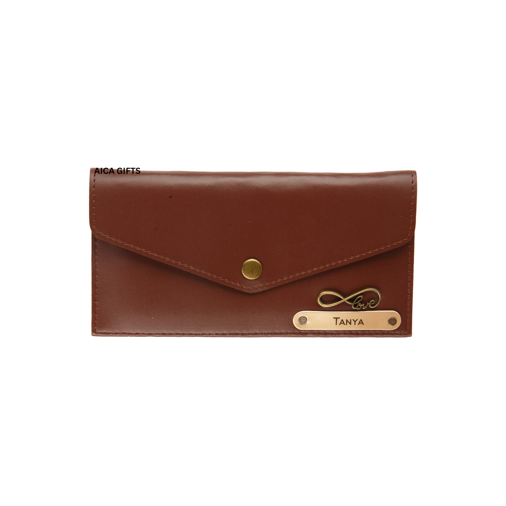 AICA Personalised Name & Charm Leather Wallet Gift for Women (Babyblue) | Womens Day Gift for Ladies Women Wife Girlfriend Mom Sister