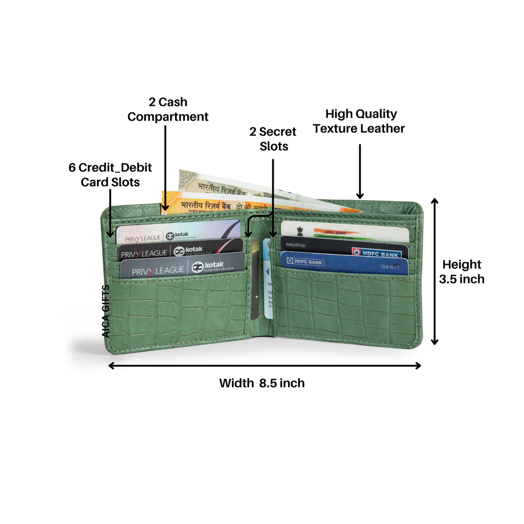 Personalized Self – Textured Mens Wallet (MintGreen)