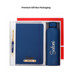 Load image into Gallery viewer, Personalized Diary Pen &amp; Bottle – 3pcsGift Set (Navy Blue)
