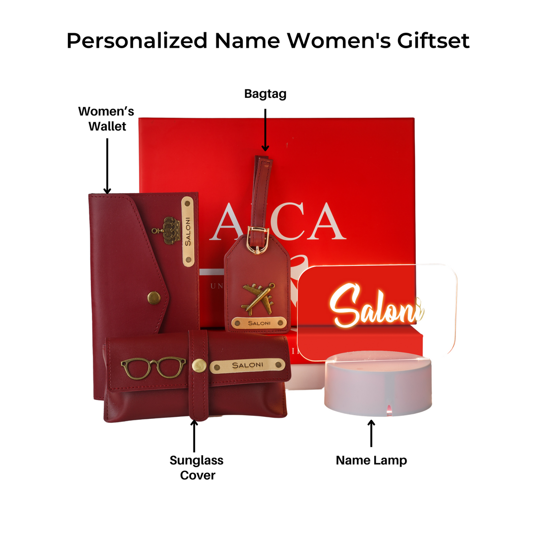 Personalized 4pc Womens Combo Giftset (Wine)