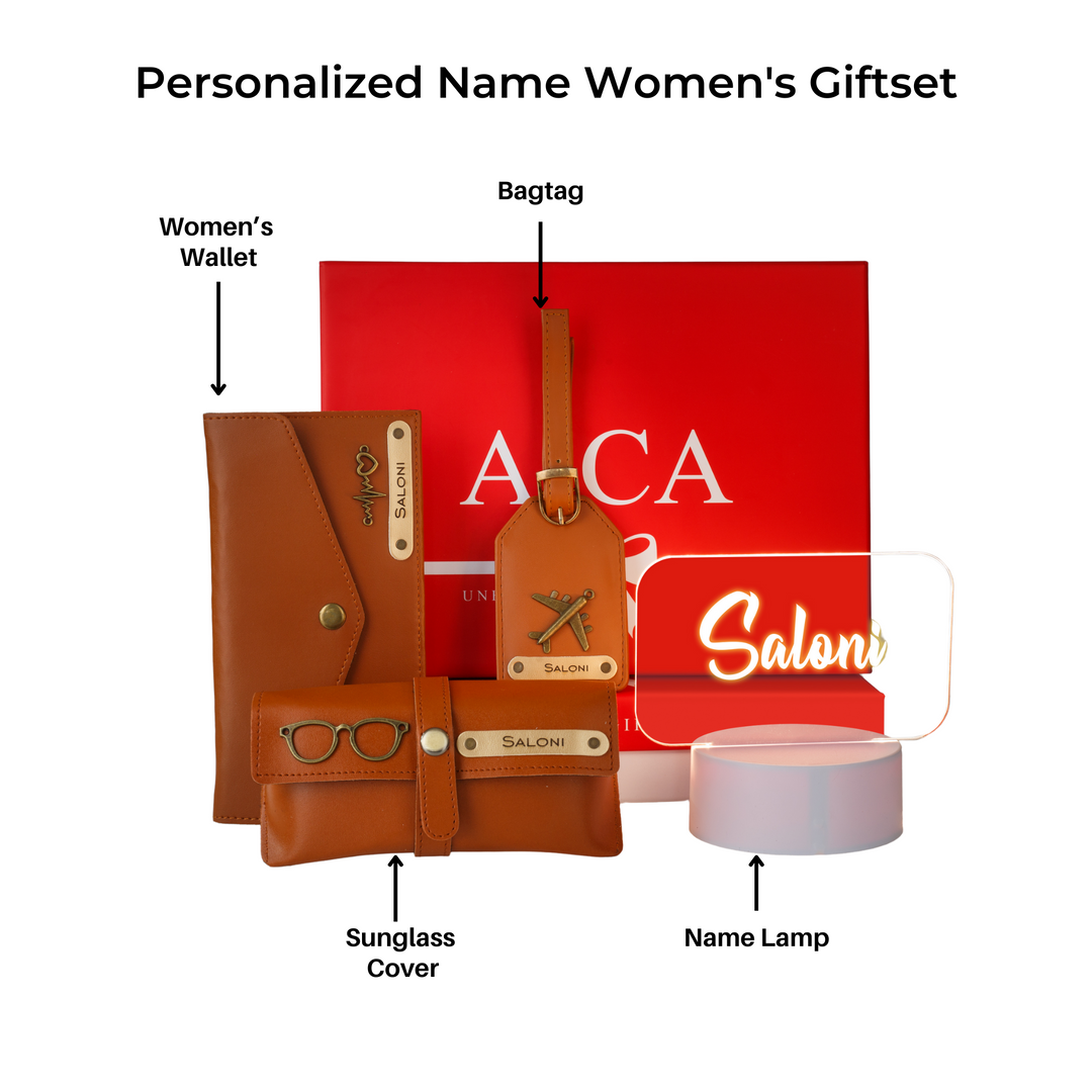 Personalized 4pc Womens Combo Giftset (Navy Blue)