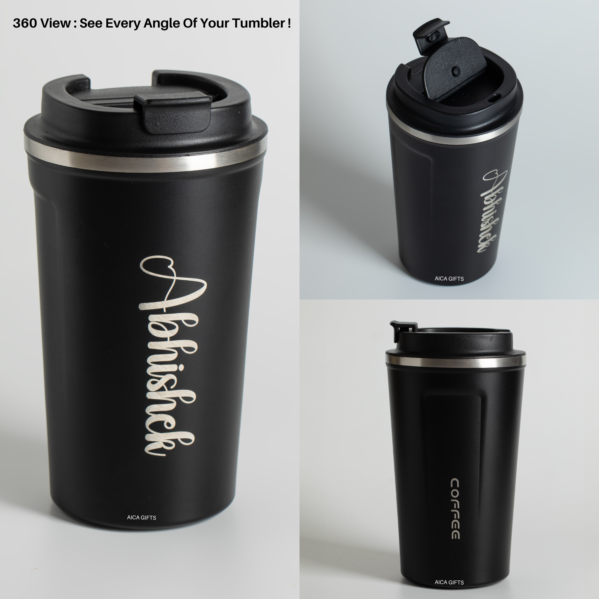 Personalized Coffee Tumbler -Black