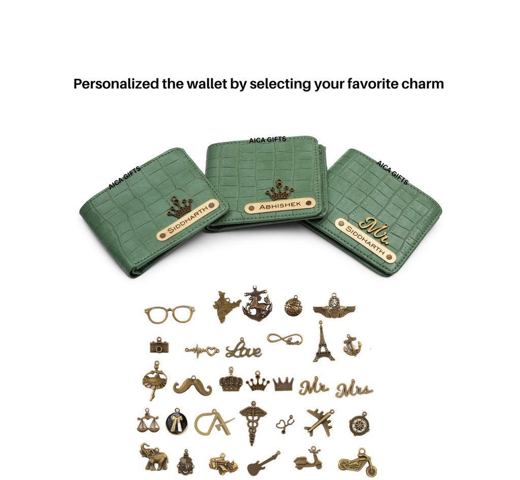 Personalized Self – Textured Mens Wallet (MintGreen)