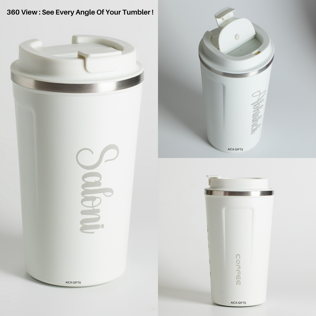 Personalized Coffee Tumbler -White