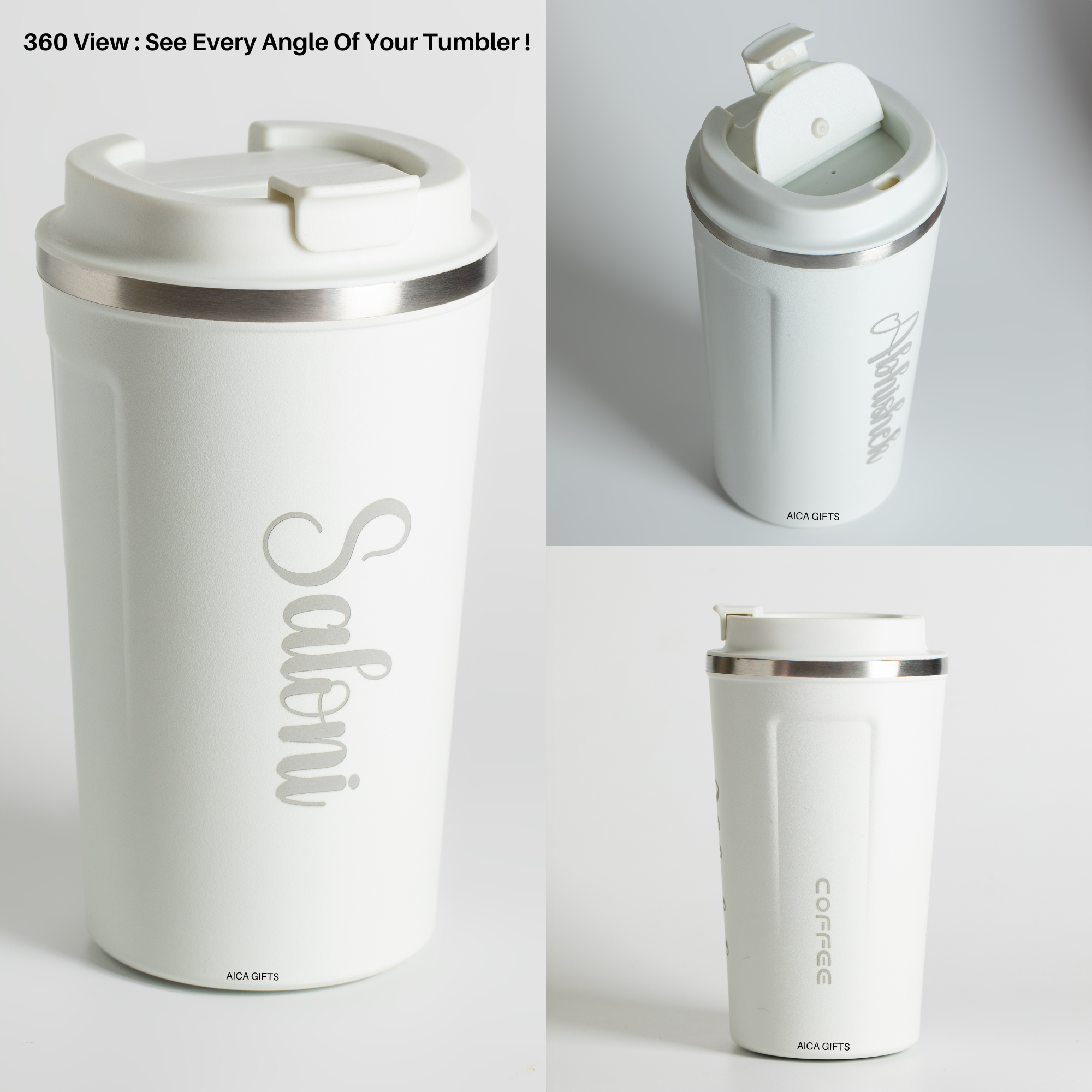 Personalized Coffee Tumbler -White
