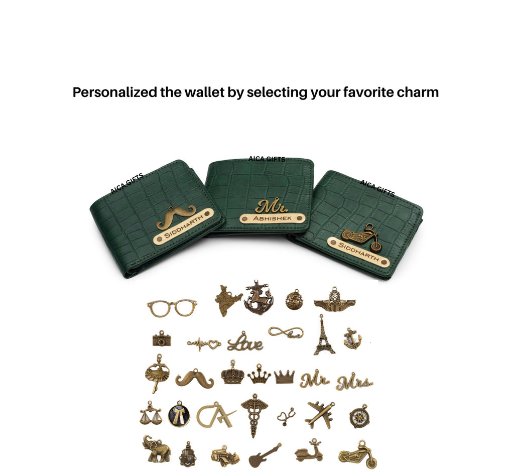 Personalized Self – Textured Mens Wallet (DarkGreen)