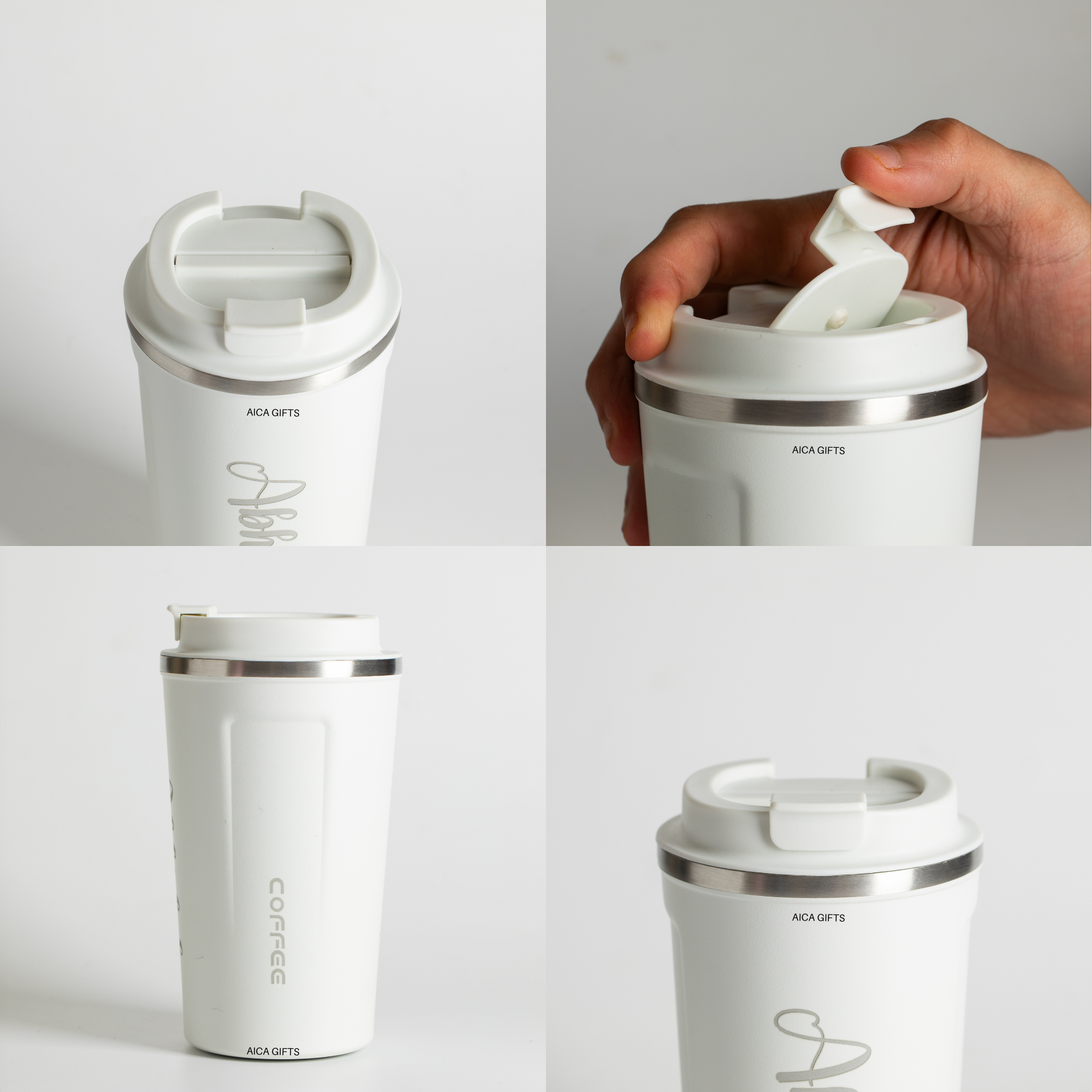 Personalized Coffee Tumbler -White