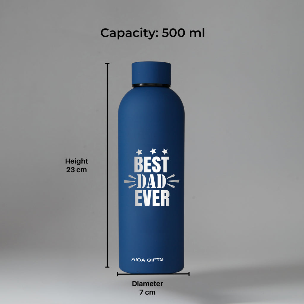 Best Dad Ever Stainless Bottle - Navy Blue