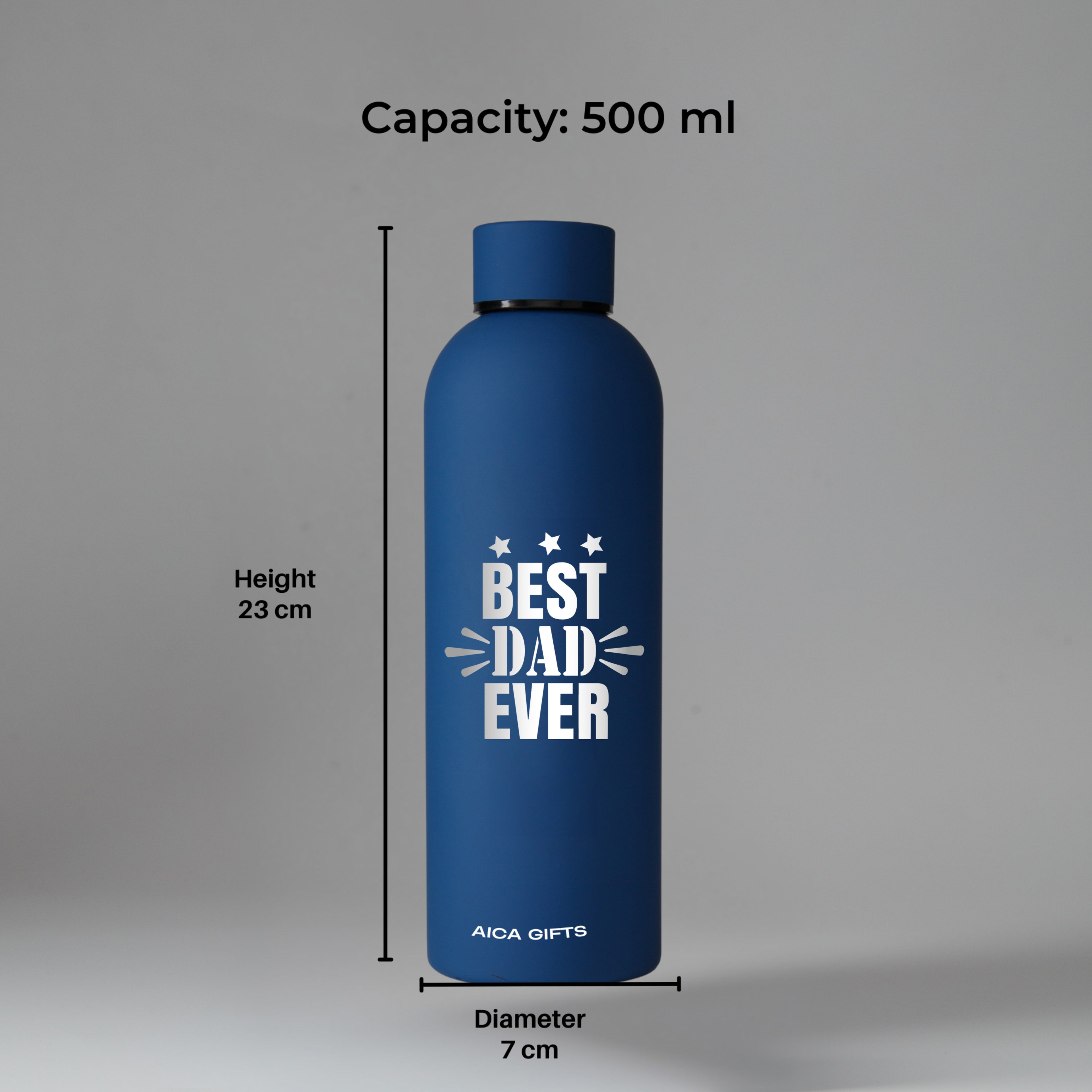 Best Dad Ever Stainless Bottle - Navy Blue