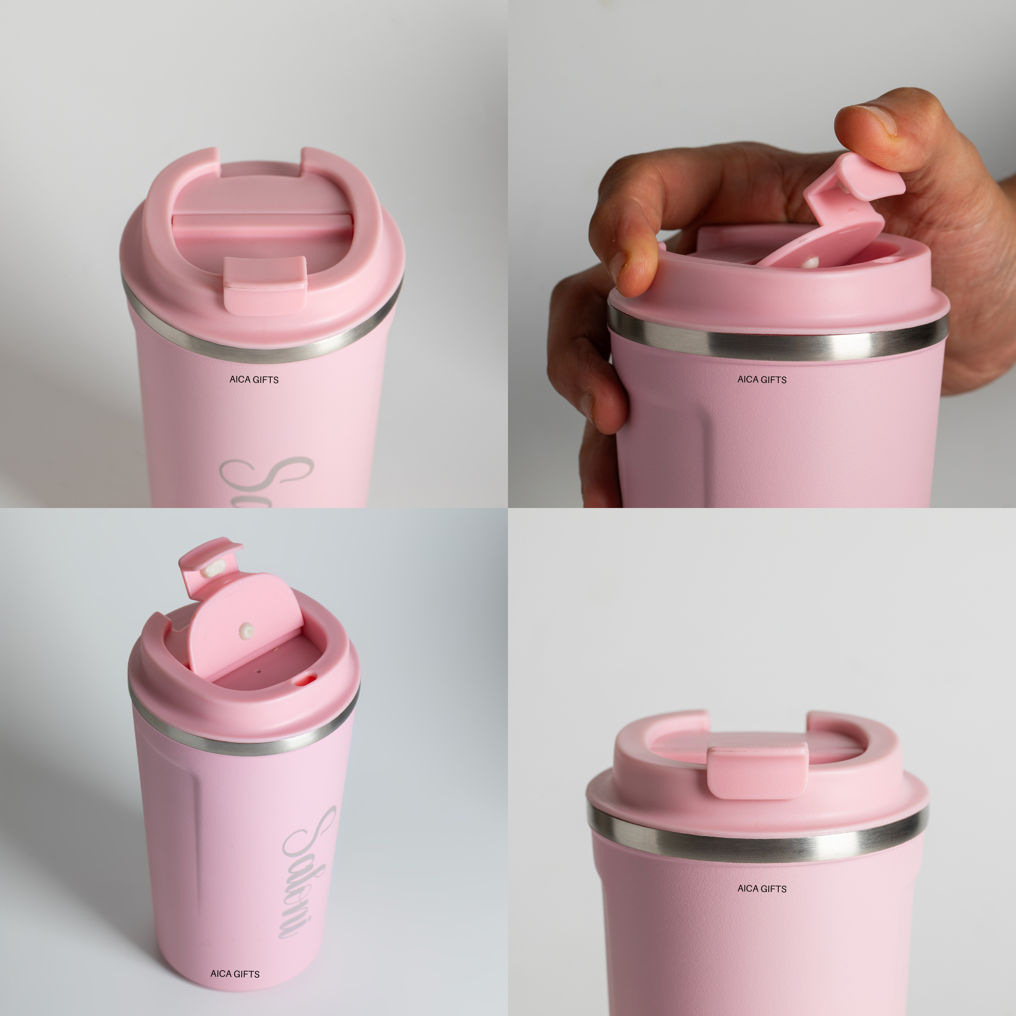 Personalized Coffee Tumbler– Baby Pink