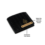 Load image into Gallery viewer, Personalized Self–Textured Mens Wallet (Black)
