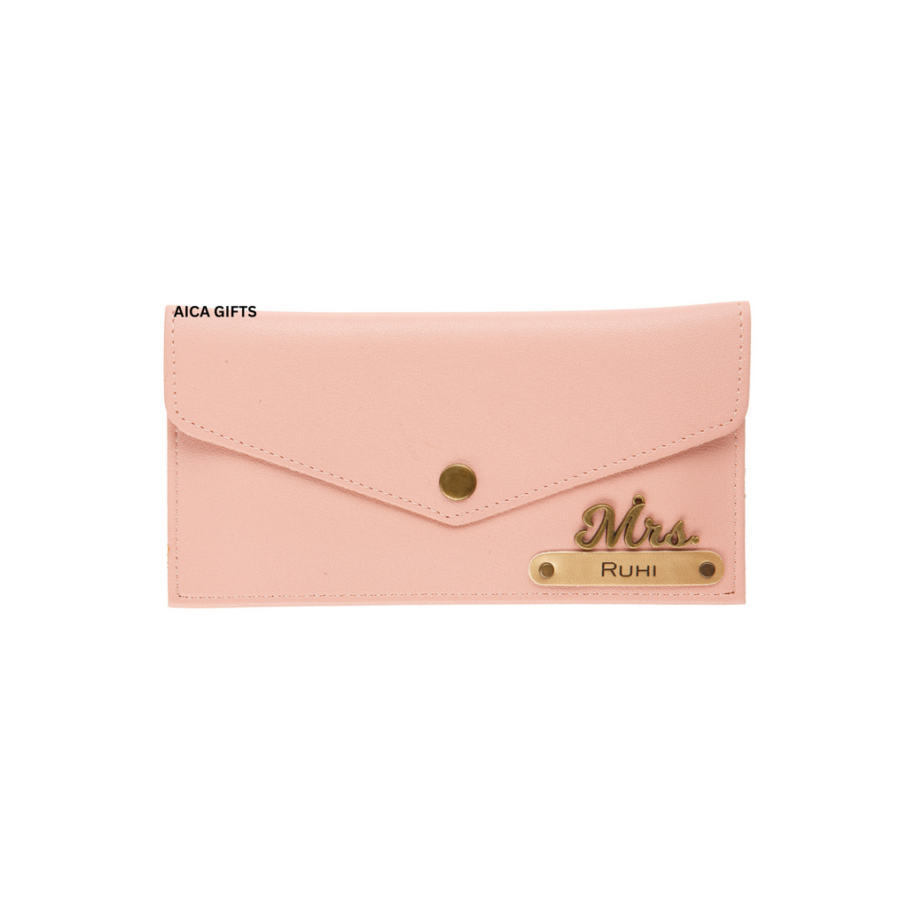 AICA Personalised Name & Charm Leather Wallet Gift for Women (Babyblue) | Womens Day Gift for Ladies Women Wife Girlfriend Mom Sister