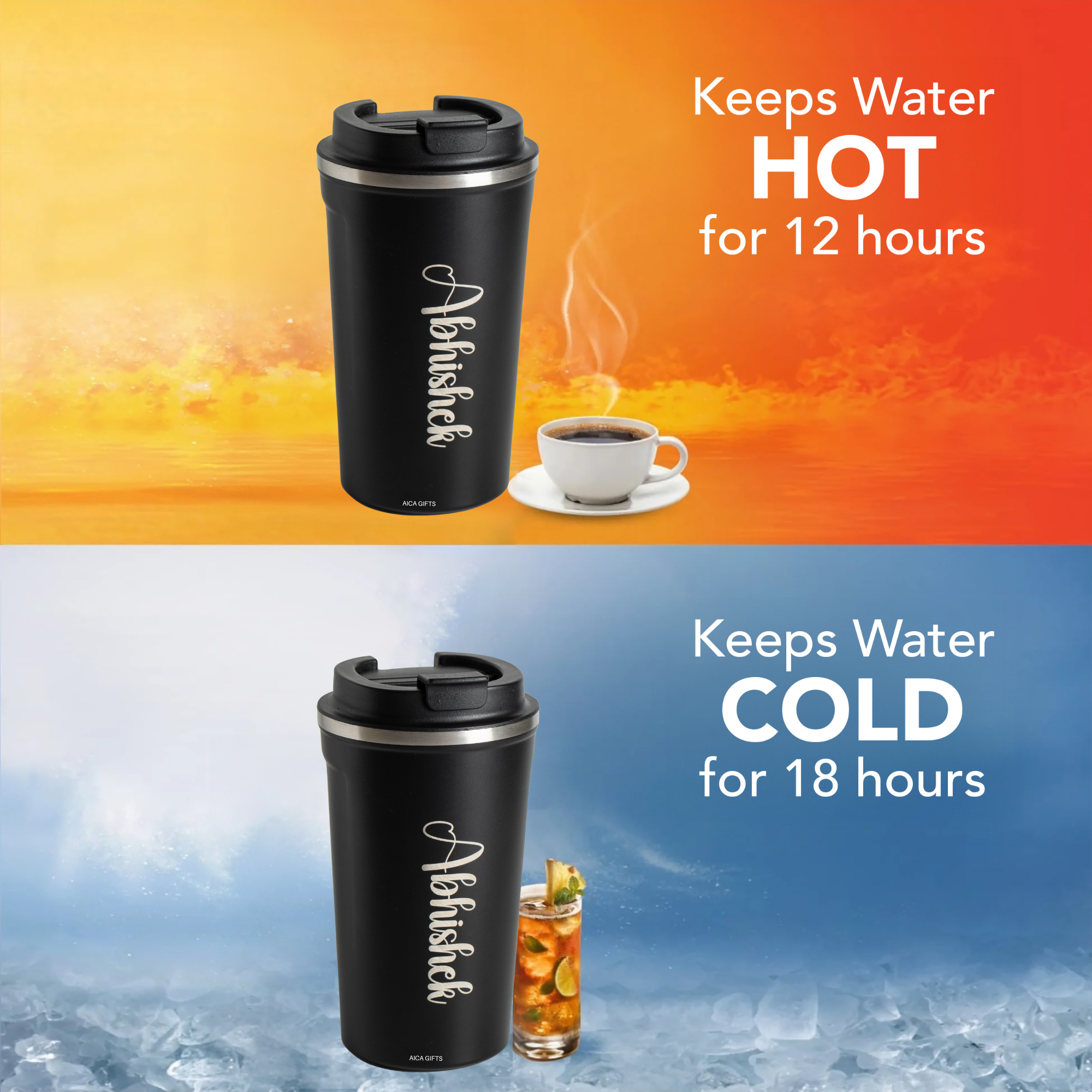 Personalized Coffee Tumbler -Black