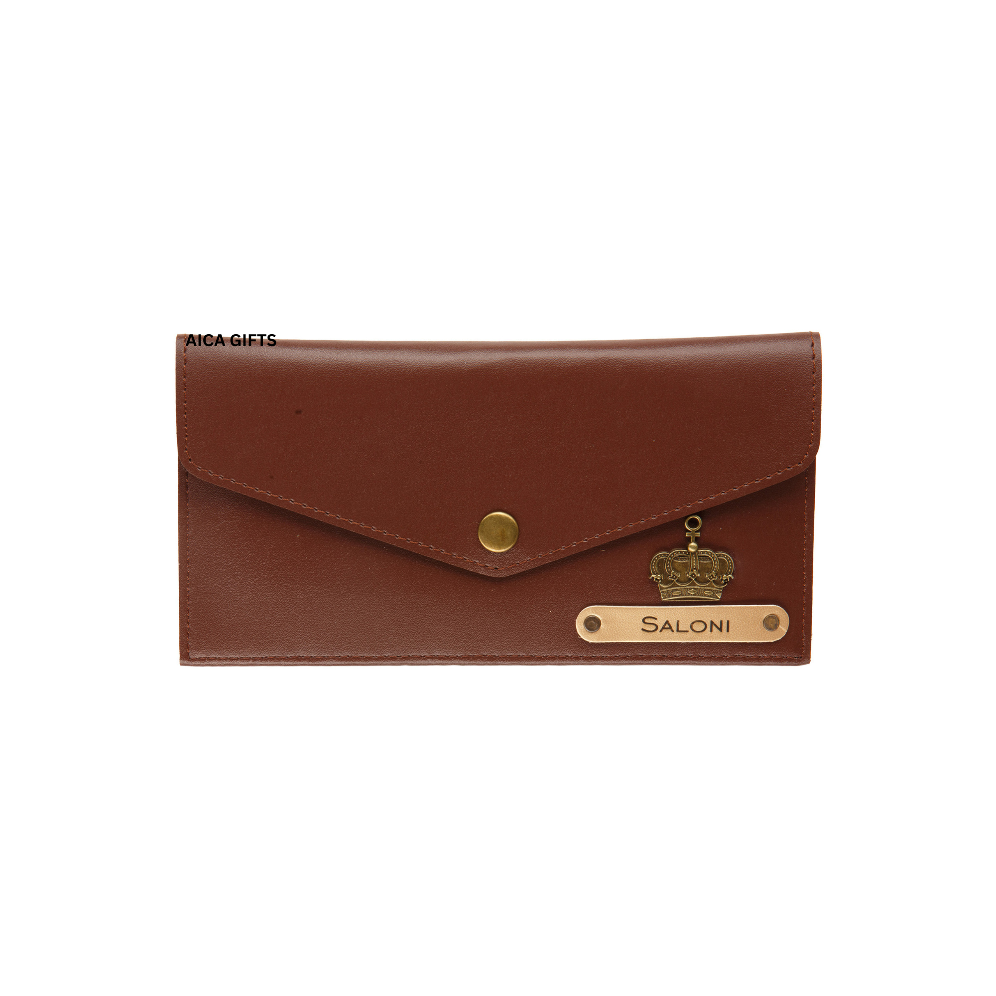 AICA Personalised Name & Charm Leather Wallet Gift for Women (Babyblue) | Womens Day Gift for Ladies Women Wife Girlfriend Mom Sister