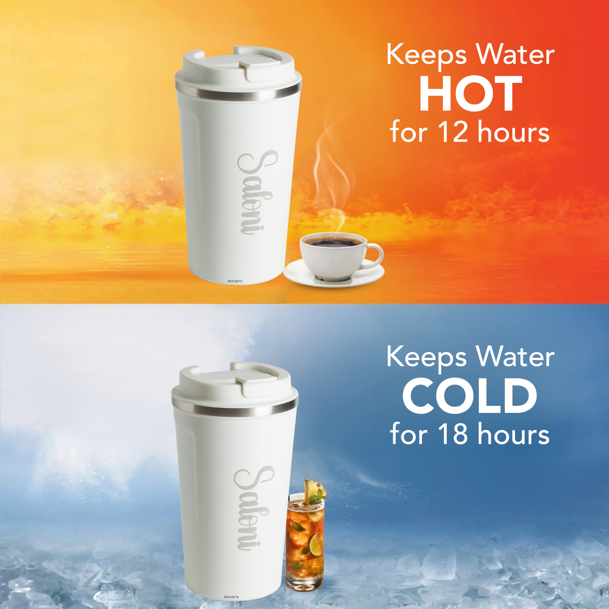 Personalized Coffee Tumbler -White