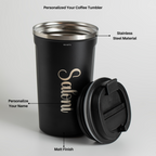 Personalized Coffee Tumbler -Black