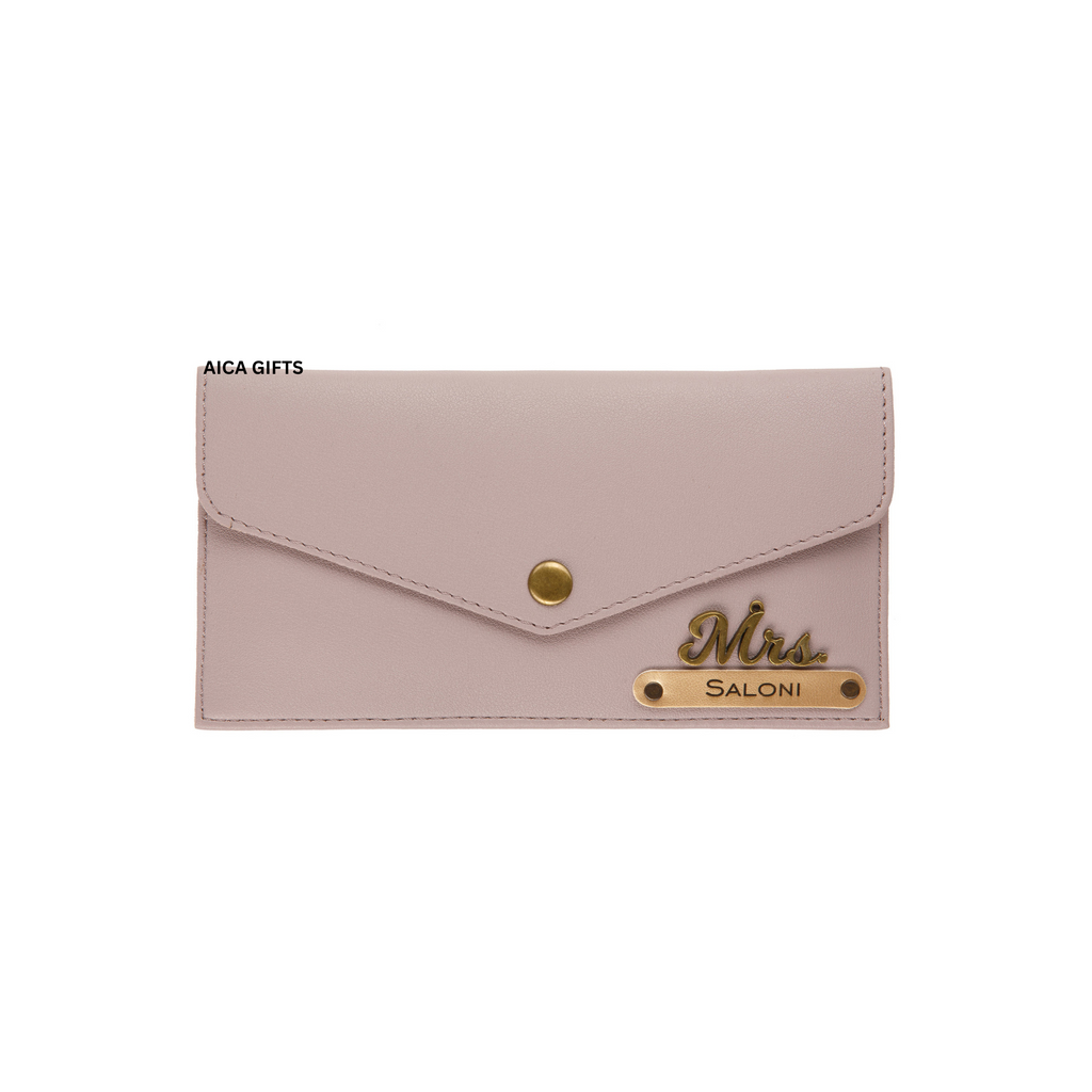 AICA Personalised Name & Charm Leather Wallet Gift for Women (Babyblue) | Womens Day Gift for Ladies Women Wife Girlfriend Mom Sister