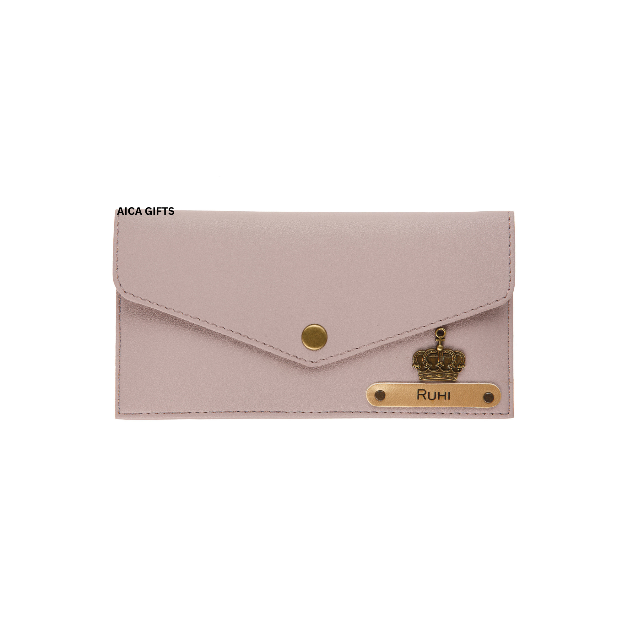 AICA Personalised Name & Charm Leather Wallet Gift for Women (Babyblue) | Womens Day Gift for Ladies Women Wife Girlfriend Mom Sister