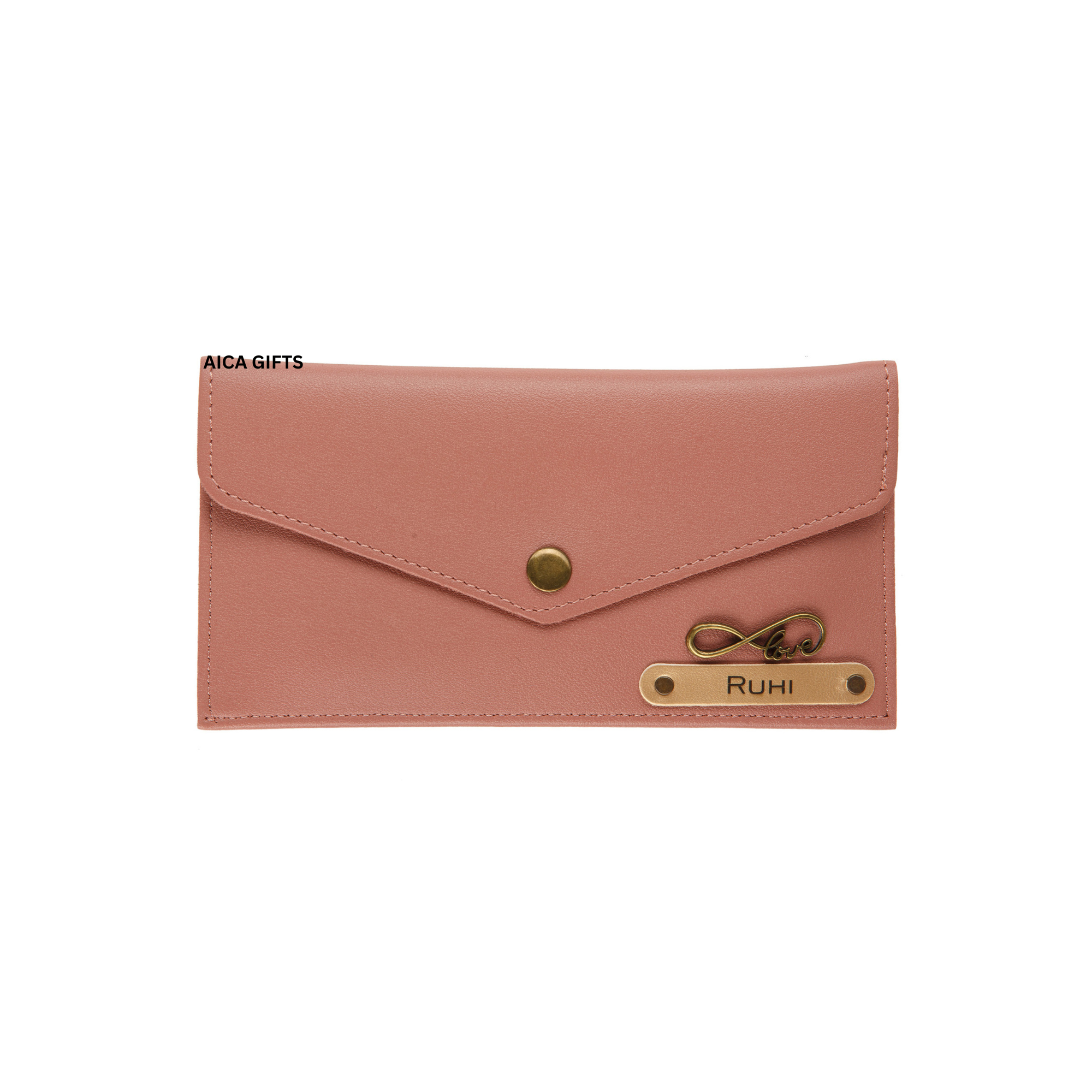 AICA Personalised Name & Charm Leather Wallet Gift for Women (Babyblue) | Womens Day Gift for Ladies Women Wife Girlfriend Mom Sister