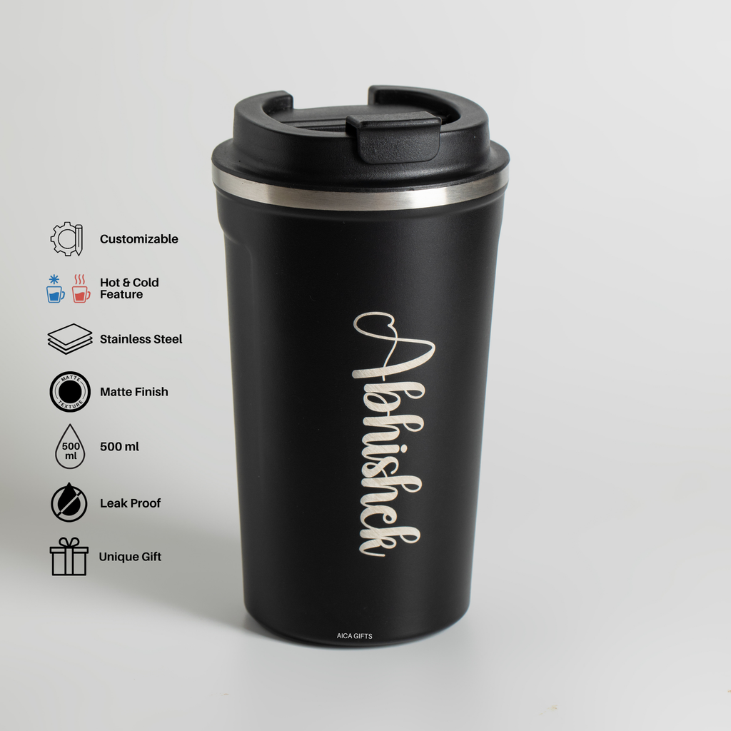 Personalized Coffee Tumbler -Black