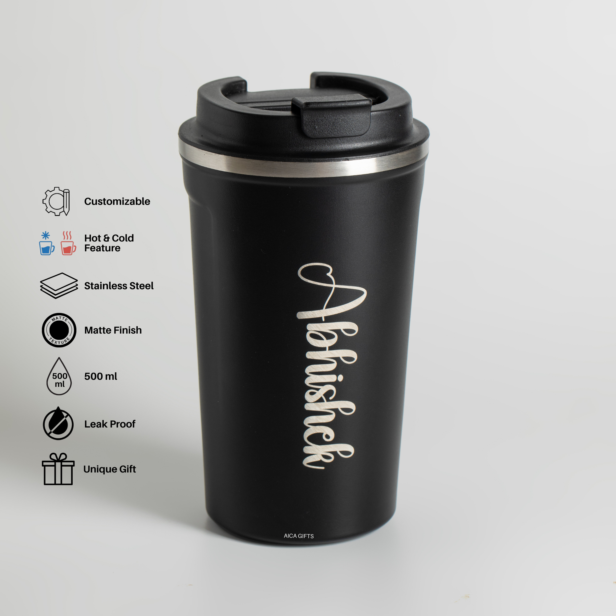 Personalized Coffee Tumbler -Black