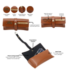 Aica Personalized Name & Charm Leather Women's Combo & Candle Giftset (Tan Brown)