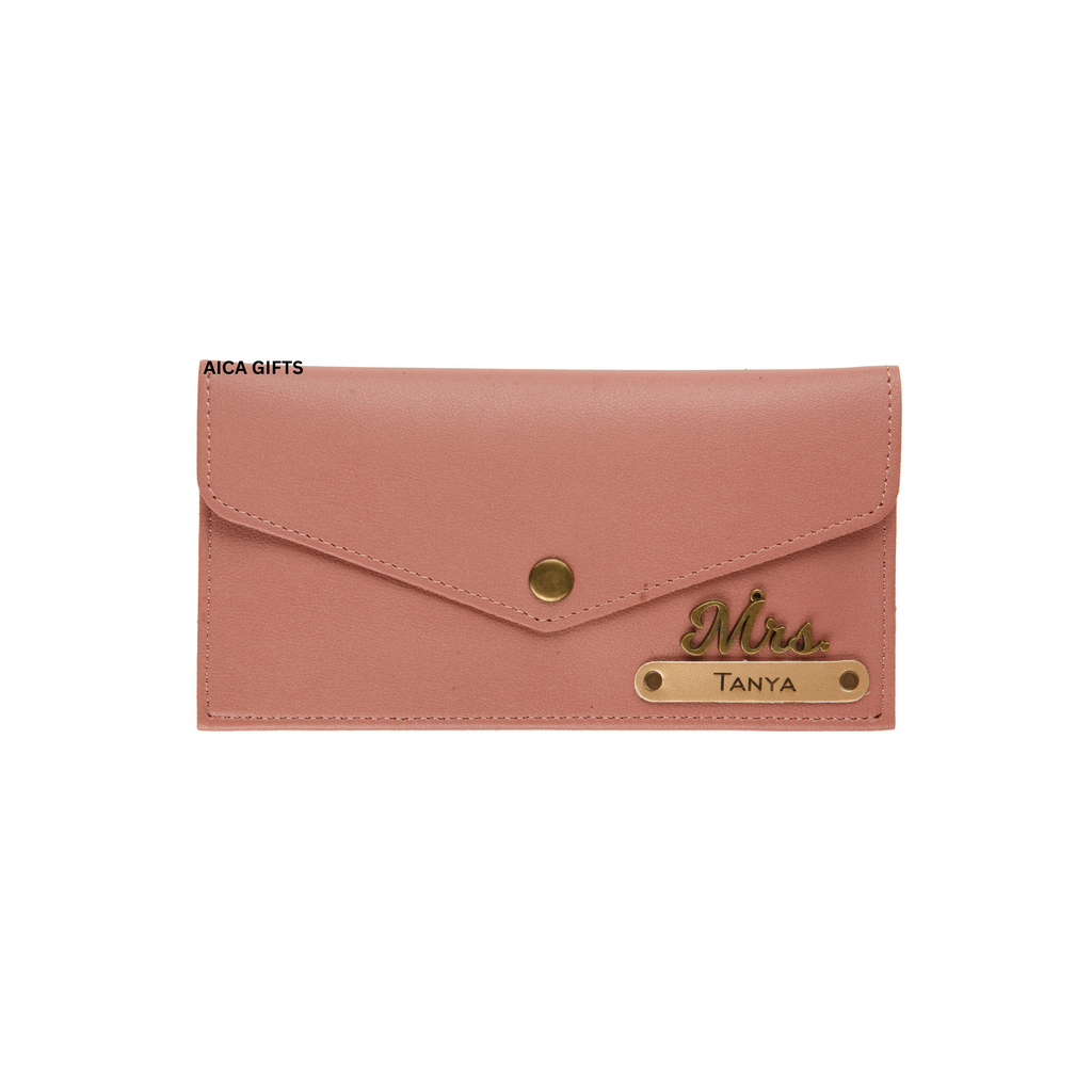 AICA Personalised Name & Charm Leather Wallet Gift for Women (Babyblue) | Womens Day Gift for Ladies Women Wife Girlfriend Mom Sister