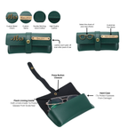Aica Personalized Name & Charm Leather Women's Combo & Candle Giftset (Dark Green)