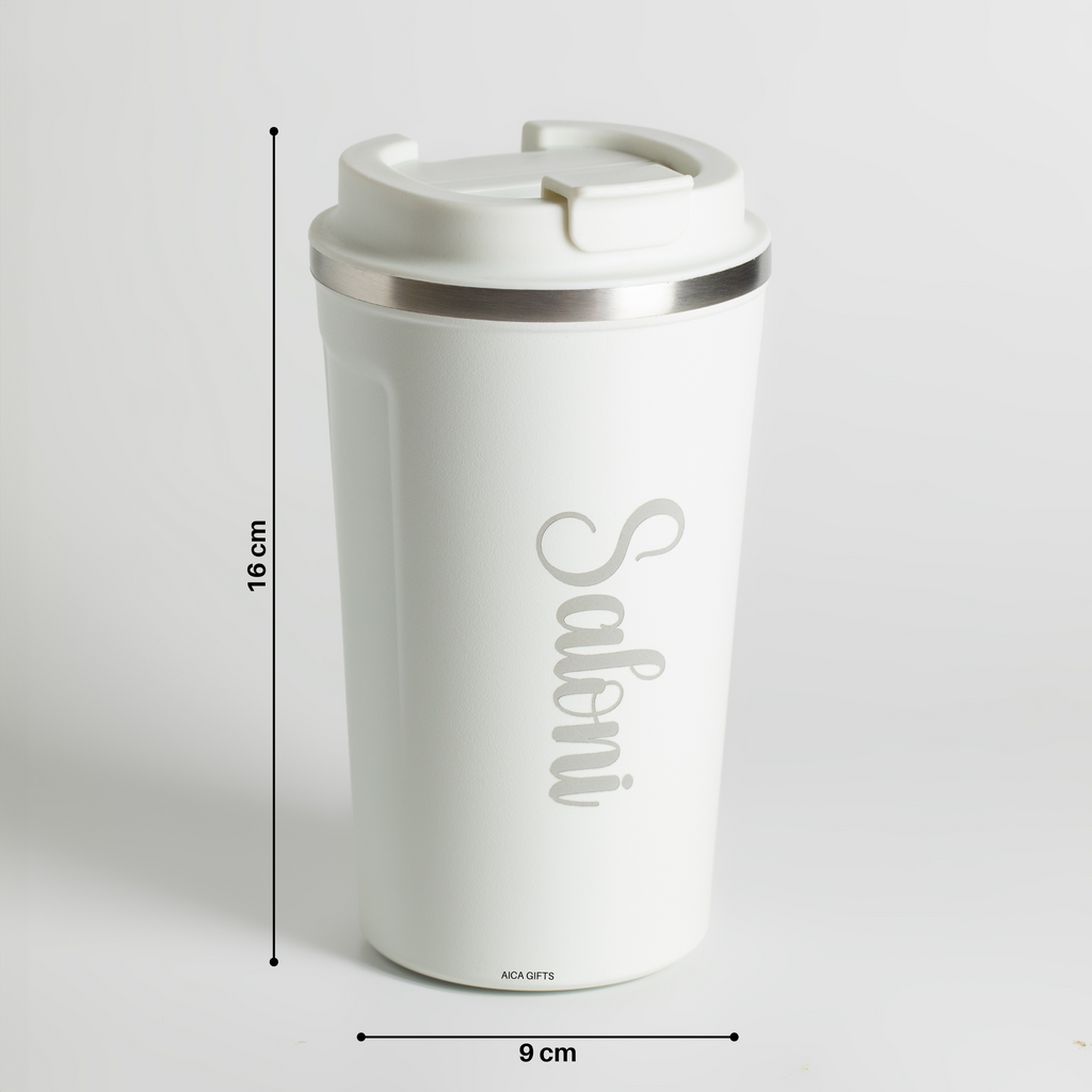 Personalized Coffee Tumbler -White
