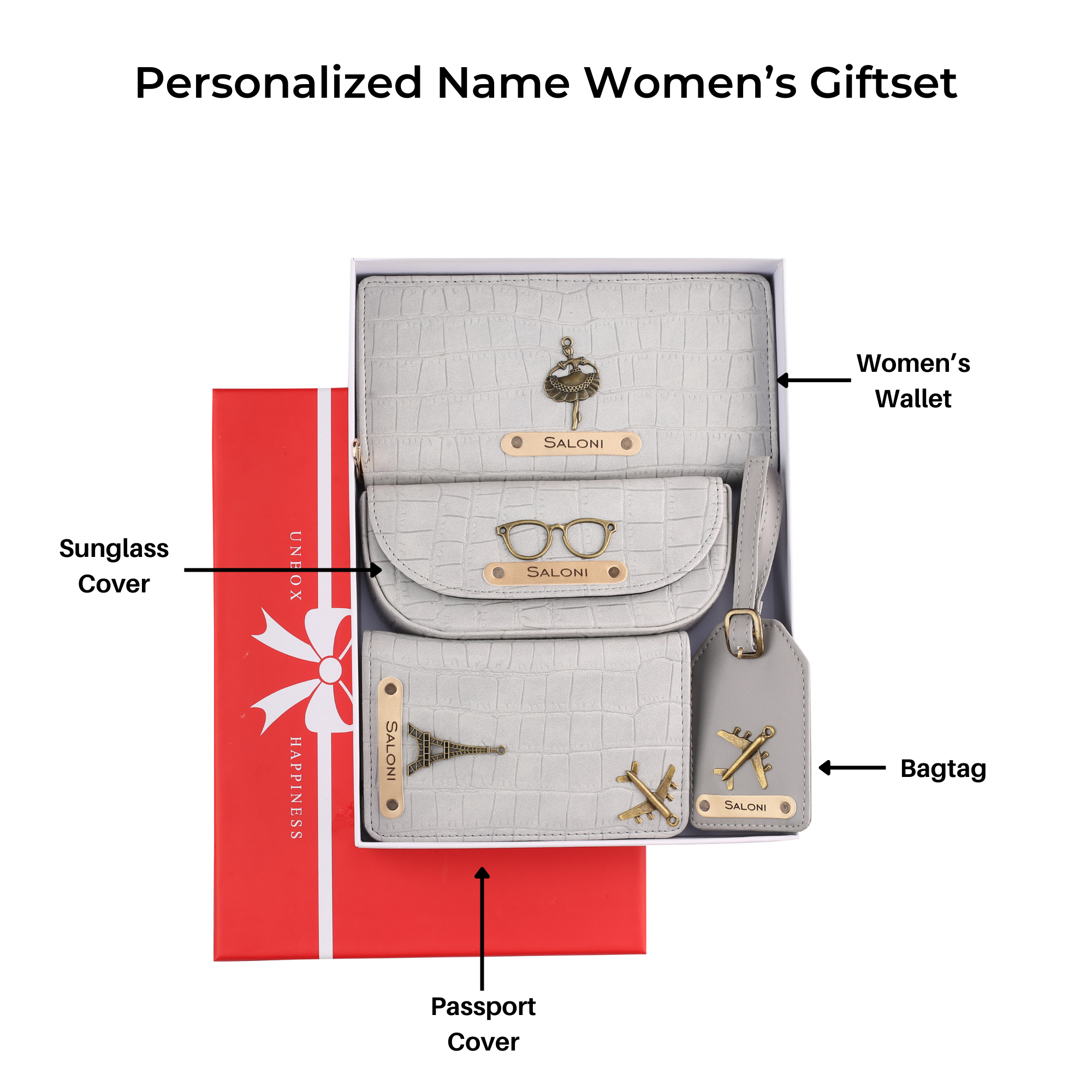 Personalized Self-Textured Womens GiftSet (BabyGrey)