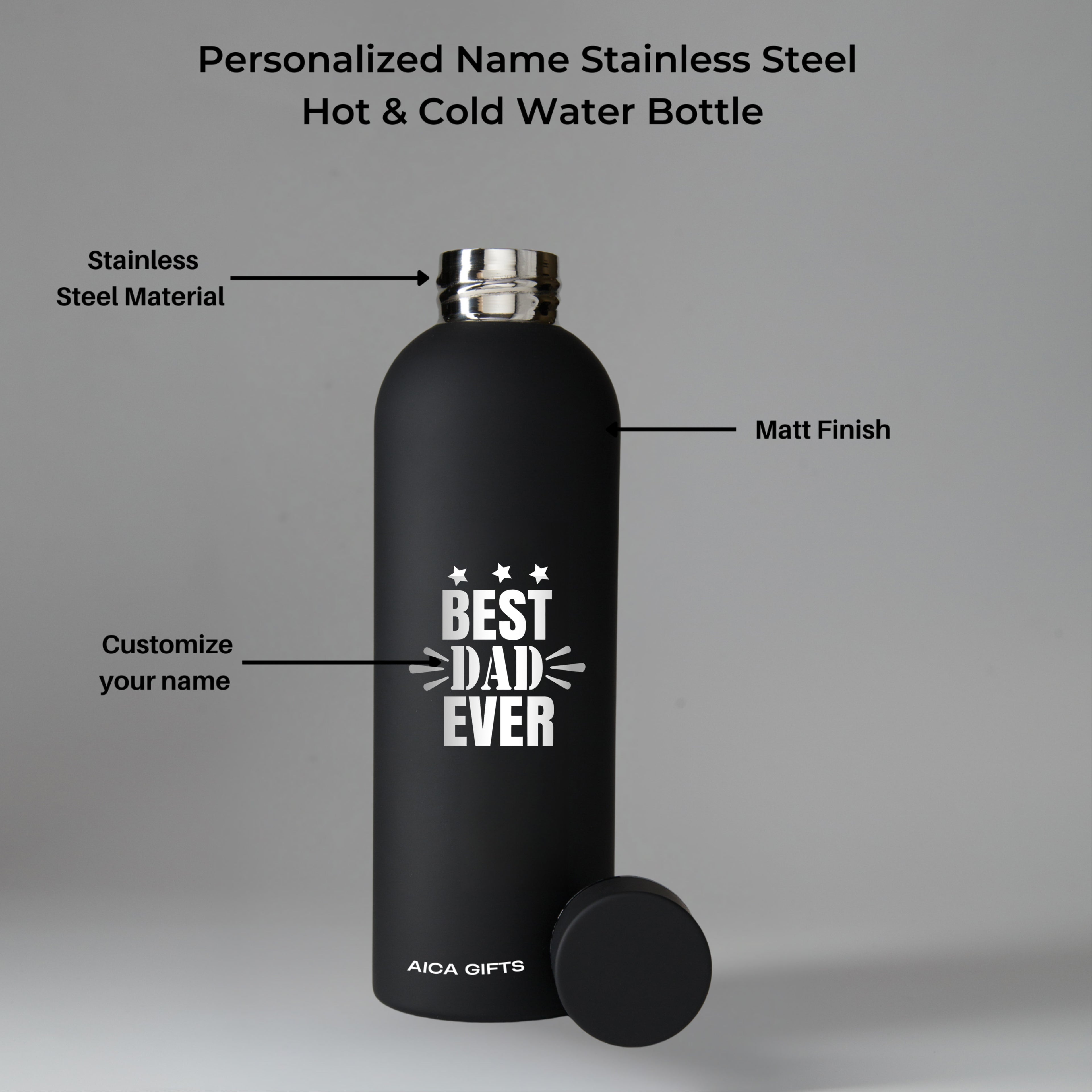 Best Dad Ever Bottle - Black