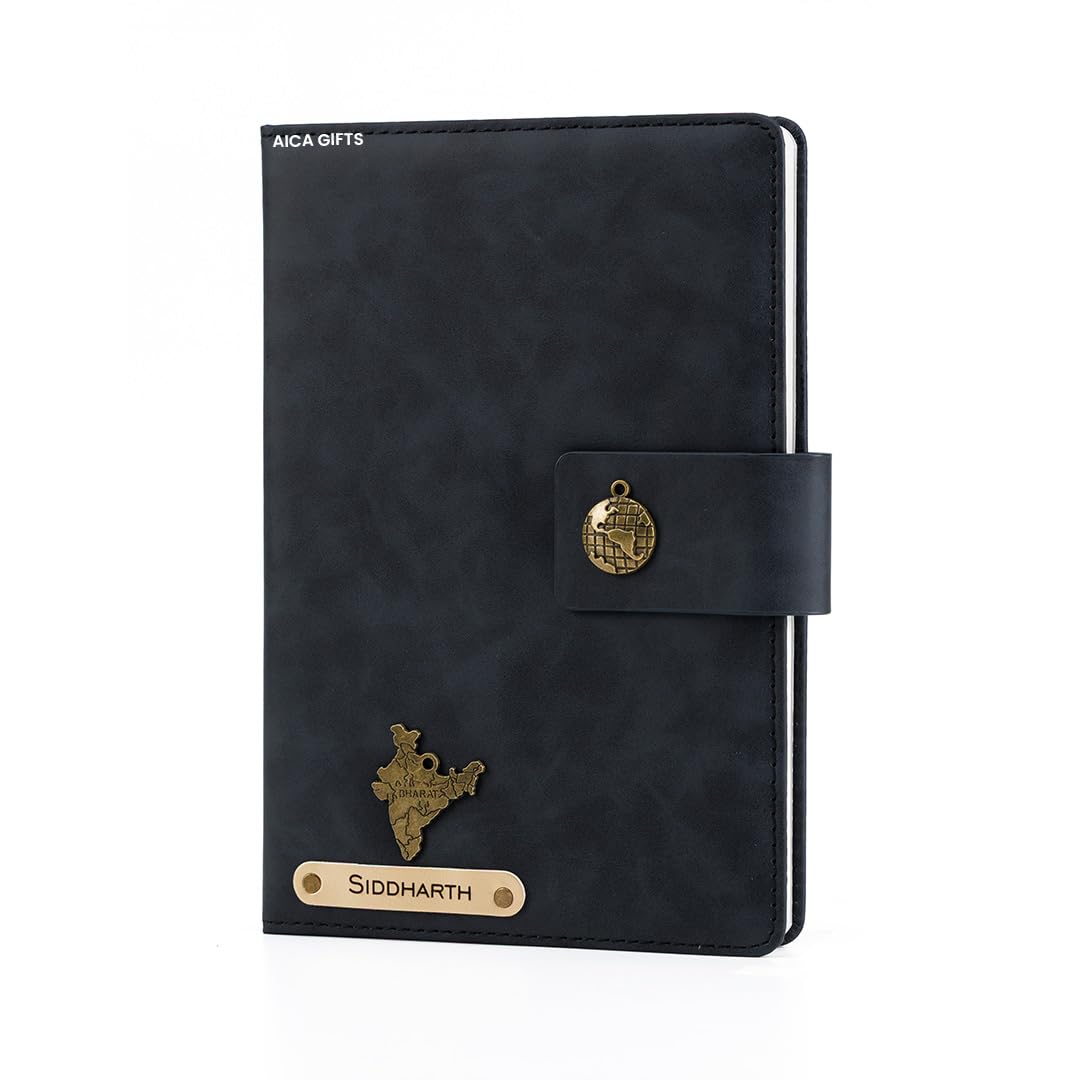 Personalized Name Leather Magnetic Diary A5 Size 200 Pages