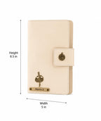 AICA Personalized Name & Charm Leather Family Passport Cover For 4 with Passport Boarding Pass Currency Card Slot & Coin Holder for Men & Women | Family Passport Cover (CREAM)