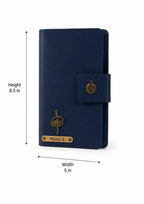 AICA Personalized Name & Charm Leather Family Passport Cover For 4 with Passport Boarding Pass Currency Card Slot & Coin Holder for Men & Women | Family Passport Cover (NAVYBLUE)