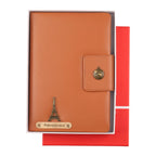 AICA Personalized Name & Charm Leather Notebook Diary -A5 Size, 200 Ruled Pages (Black)|Customized Christmas Secret Santa Daily Journal Diaries Diary Gifts for Men Women Friends Family Office Staff