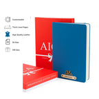 AICA Personalized Name & Charm Leather Notebook Diary -A5 Size, 180 Ruled Pages All