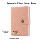 Personalized Name Leather Magnetic Diary A5 Size 200 Pages